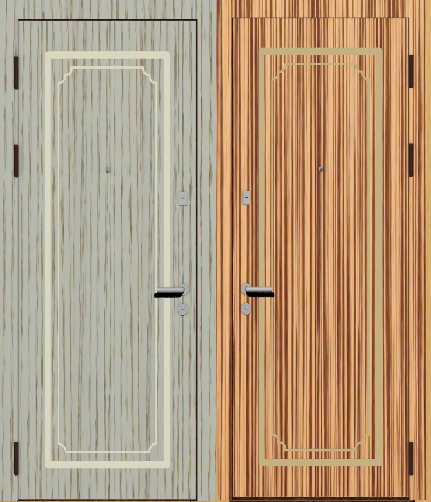 Металлическая входная дверь мдф шпон с рисунком фрезеровки D